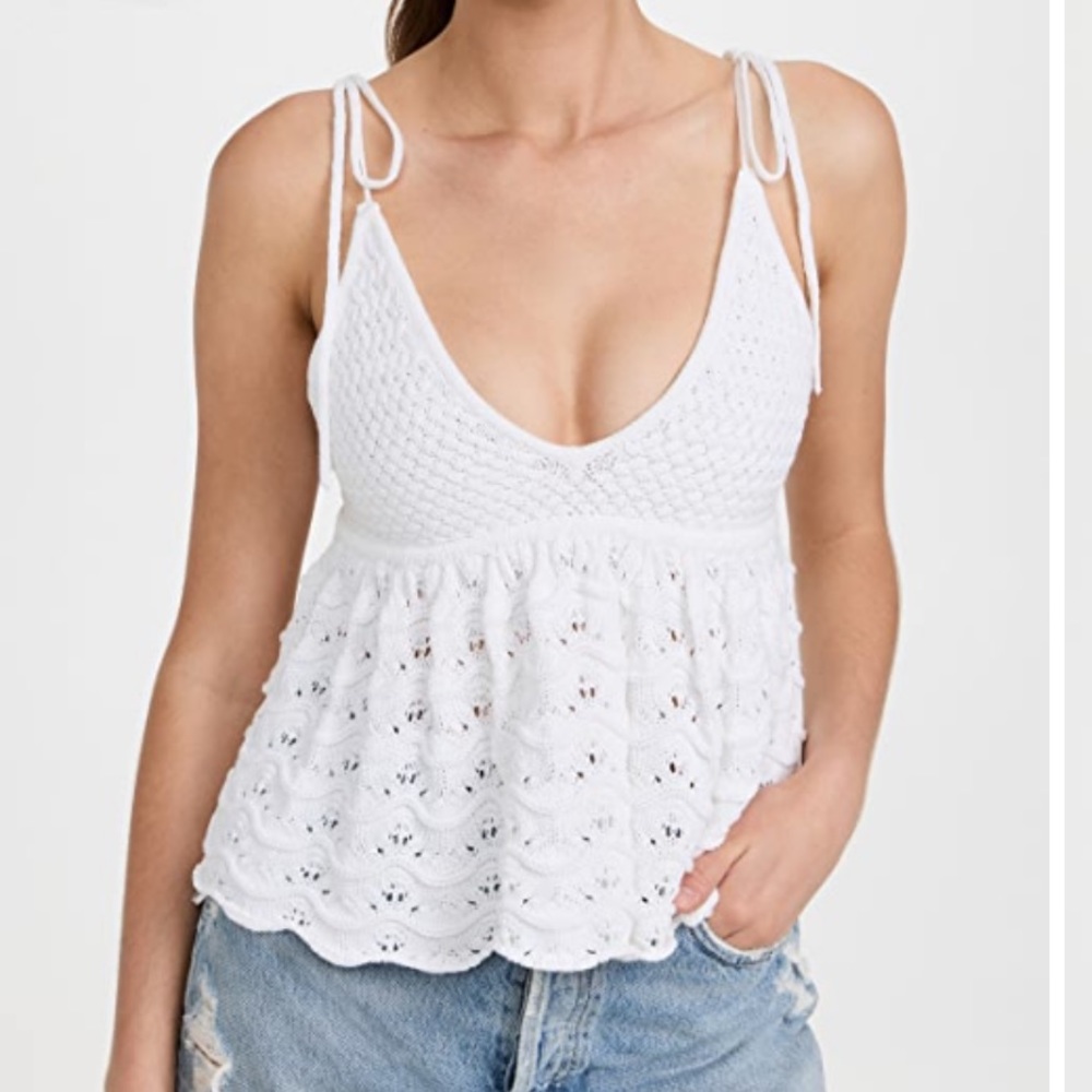 White Crochet Tank